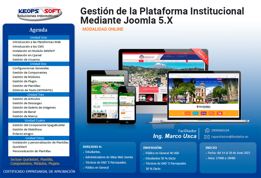 Gestión de la Plataforma Institucional Mediante Joomla 5.X